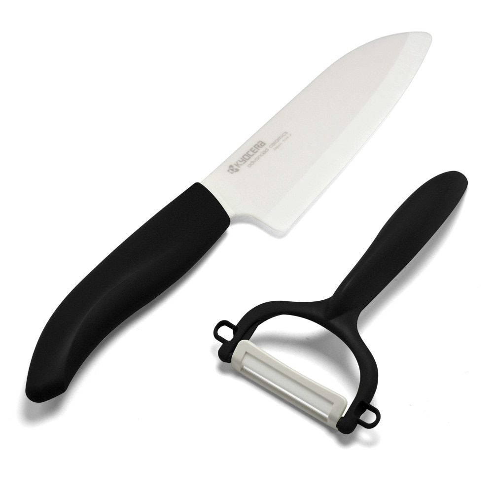 Комплект нож и белачка за картофи, Kyocera, пластмаса, бяло/черно - eMAG.bg