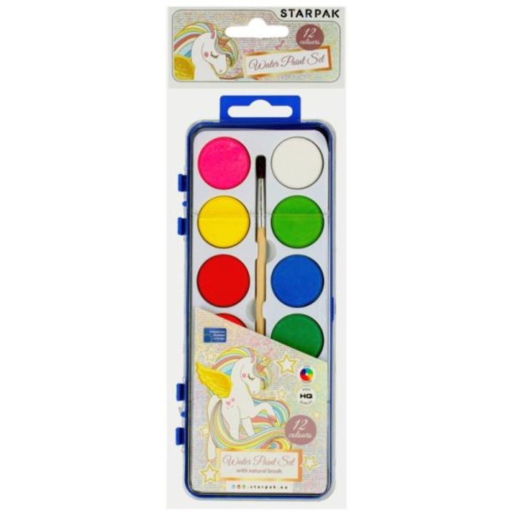 Paleta acuarele, Starpak, 12 culor, Multicolor