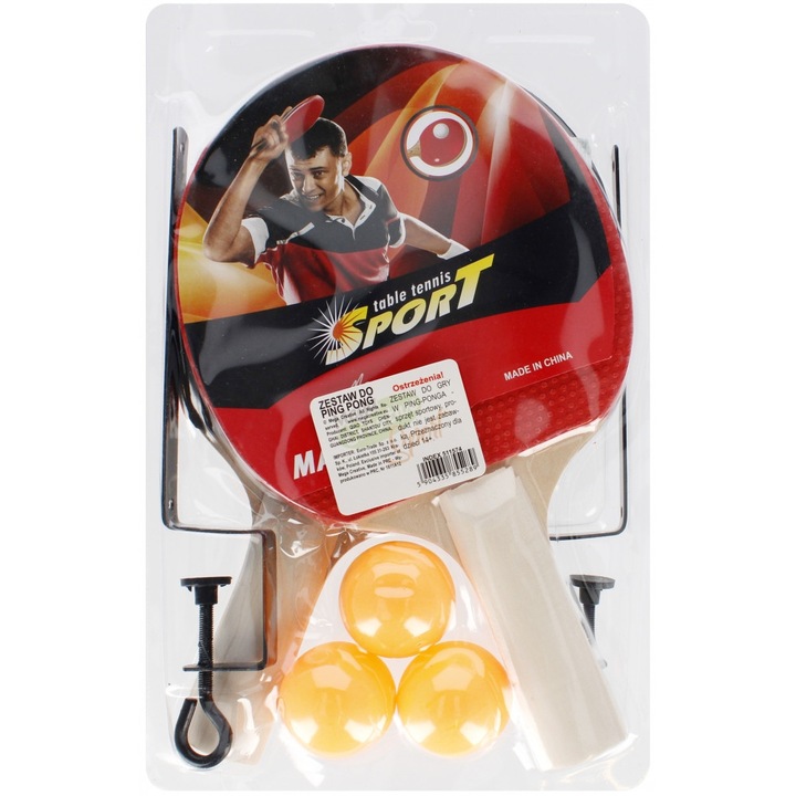 Комплект пинг-понг, 18x28x4 см, 14+ години