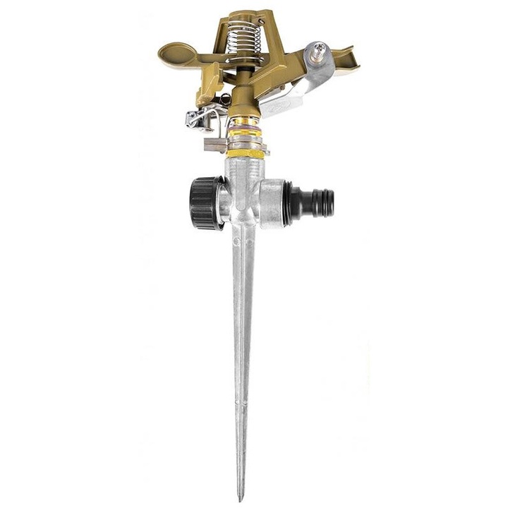 Locsoló, Automata forgatás, 1/2", Fém/Műanyag, Ezüst