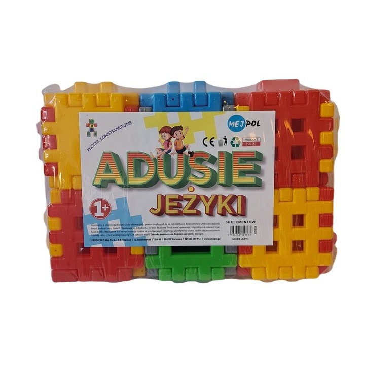 Set de constructie waffles, Adusie, 36 elemente, Multicolor, + 1 an
