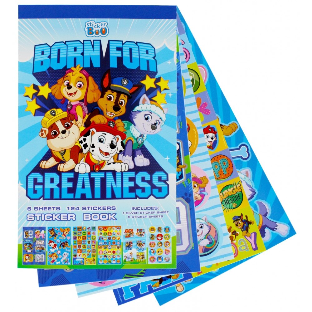 Carte cu autocolante Paw Patrol, Sticker Boo, 15 x 24 cm, Multicolor 