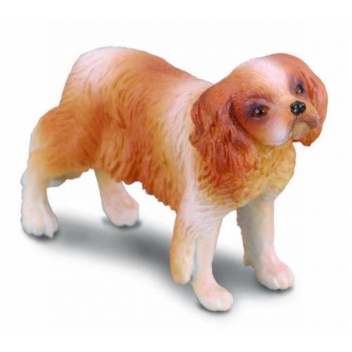 Cavalier King Charles spániel kutyafigura, 6x4 cm