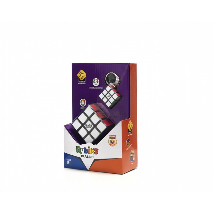 Cub Rubik si breloc, Rubiks Classic, Plastic, 3x3, Multicolor