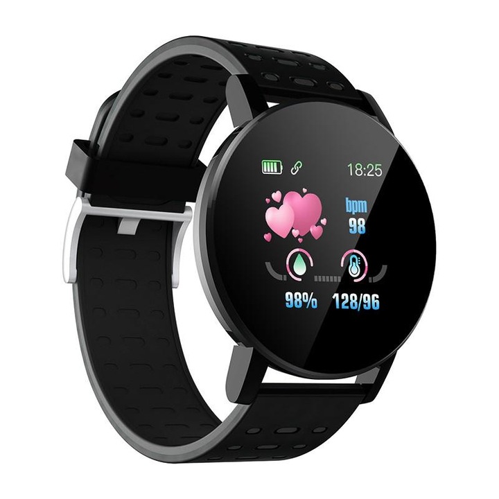 Smart Band 119 Plus, Bluetooth 4.0, Android/Ios, Negru