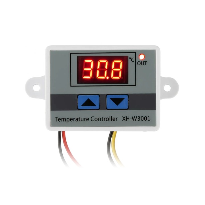 Termostat electronic 230V W3001, -50C - +110C, display LED rosu, dimensiuni 60x45x31mm