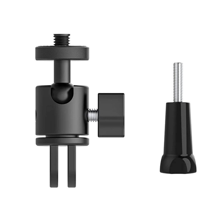 Ъглов адаптер Surewo, ротация на 360 градуса, алуминиев материал, съвместим с GoPro Hero 11/10/9/8/2018/7/6, DJI Action 3/2, Xiaoyi 4K