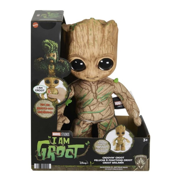 Jucarie de plus Marvel Groot cu functii, 27.5 cm