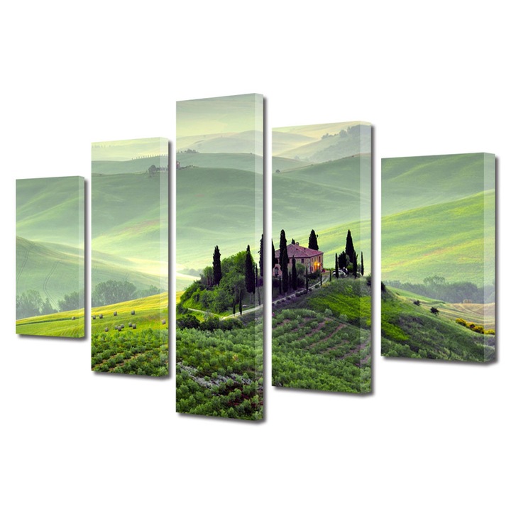 Tablou Multicanvas 5 Piese Urban Orase Toscana Italia 60 x 100 cm