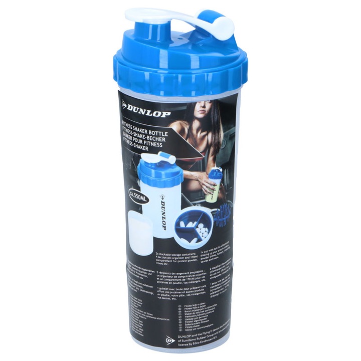 Sport shaker, Dunlop, 550 ml, kék