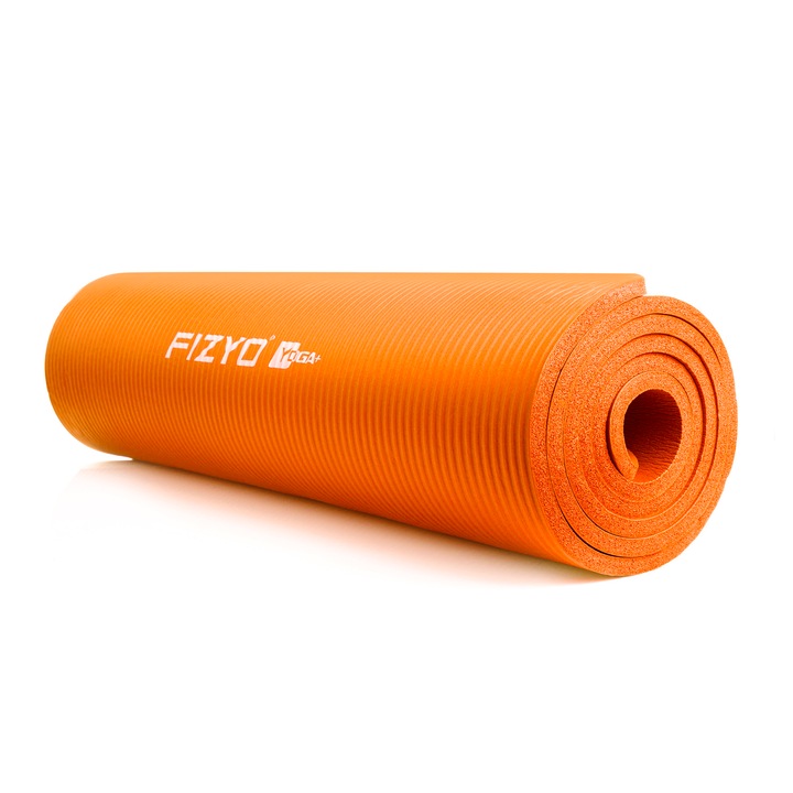 Saltea pentru yoga, fitness, aerobic Fizyo Fityo Orange, 183x61x1cm, Spuma NBR, cauciuc sintetic