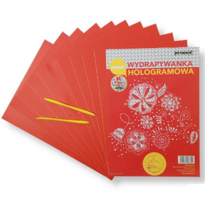 Комплект 10 бележника/2 молива, Penword, SP-07, A4, Червен