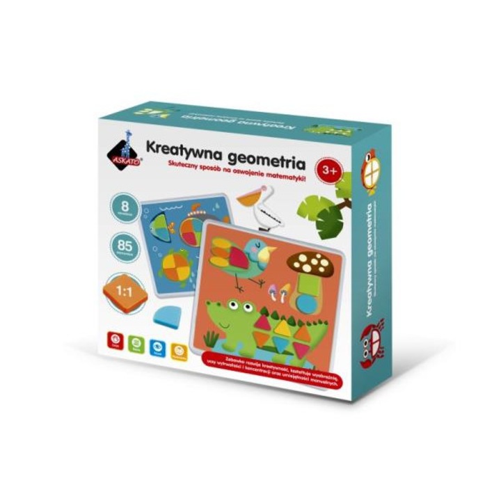 Puzzle educativ copii, Askato, Geometrie, Multicolor, 3+