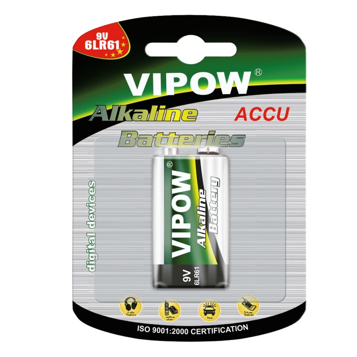 baterii alcaline VIPOW 9V 6LR61