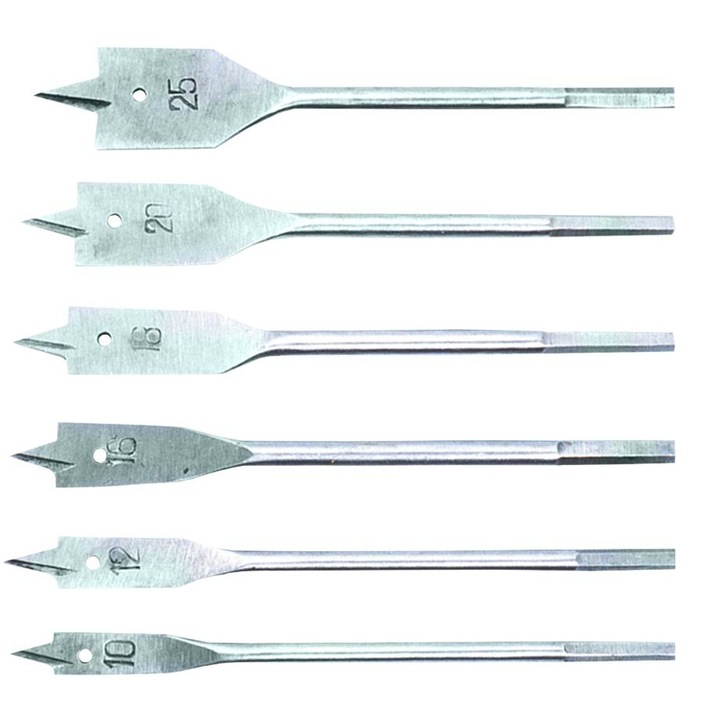 Set 6 burghie pentru lemn, TOP TOOLS, 10-25mm