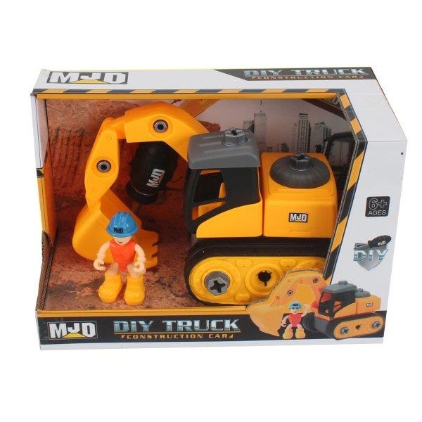 Excavator de jucarie, Askato, Plastic, Multicolor, 18x27x13cm, 3