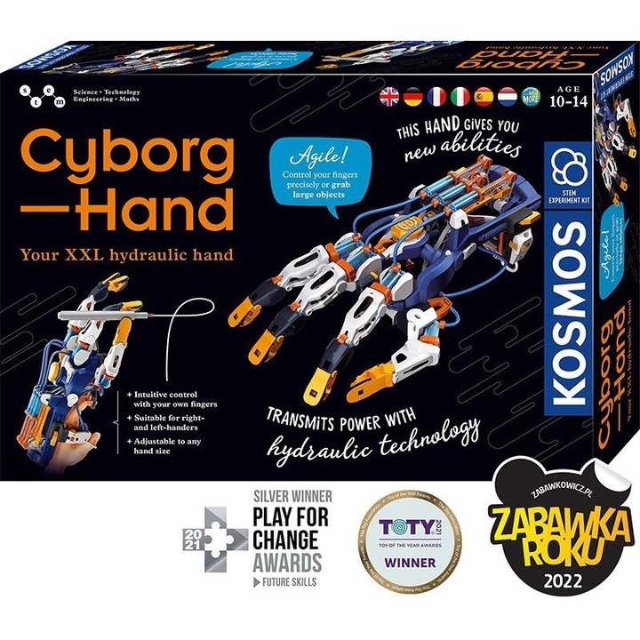 Kit robotica S.T.E.M mana Cyborg hidraulica, Kosmos, 42x29x8 cm, Multicolor