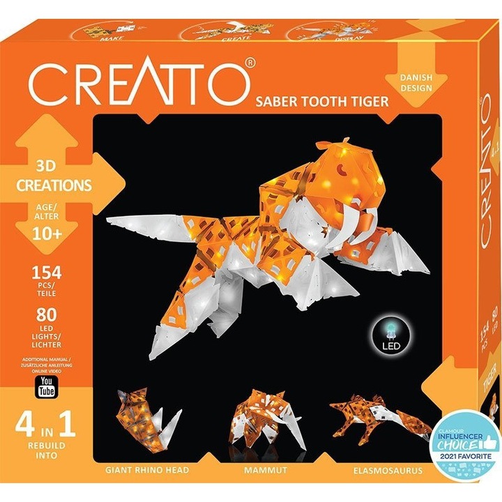 Set de constructie Creatto, Piatnik, 154 de piese, 10 ani+