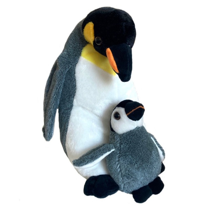 Mascota pinguin cu un copil 20 cm