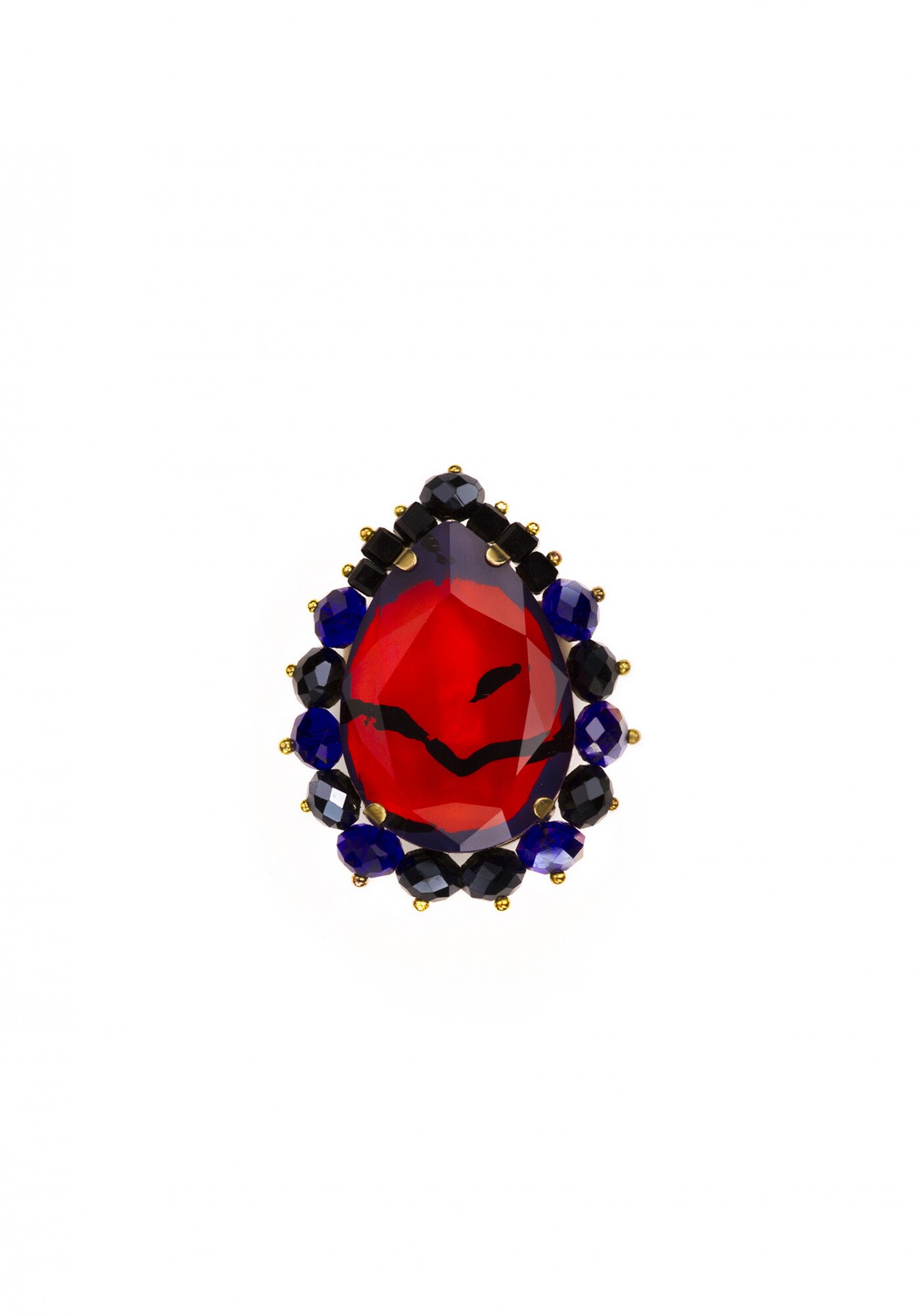 Brosa din cristale Swarovski®pictate manual si lant placat cu aur de 24K, Joomay, Chara Fantasy