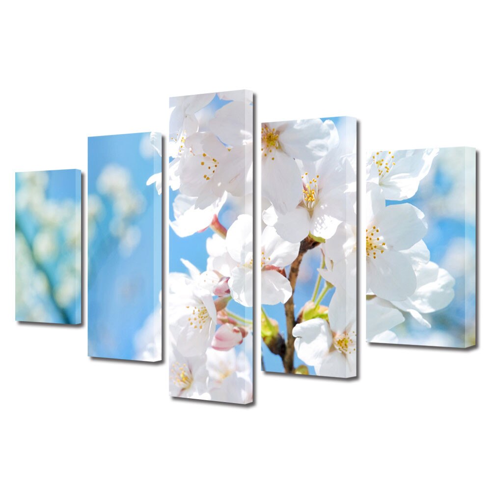 Tablou Multicanvas 5 Piese Flori, Parfumul florilor, 60 x 100 cm