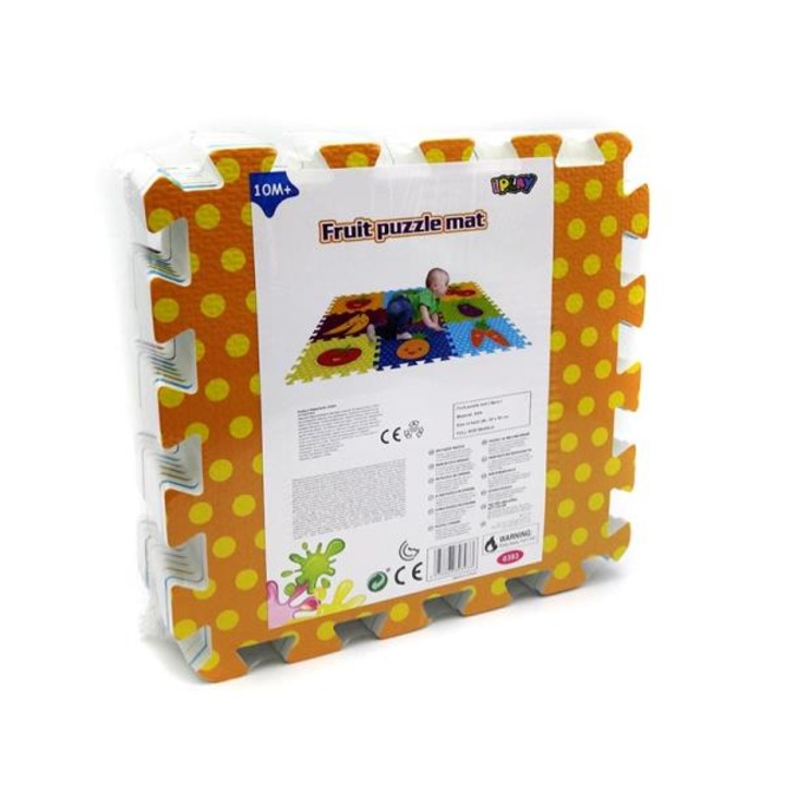Baba puzzle, PLAY, Hab, Gyümölcs modell, 9 db, 1+ év, 86x86cm, Többszínű