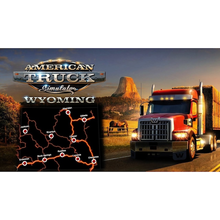 Joc American Truck Simulator-Wyoming (DLC), Scs Software, Cod de activare Steam