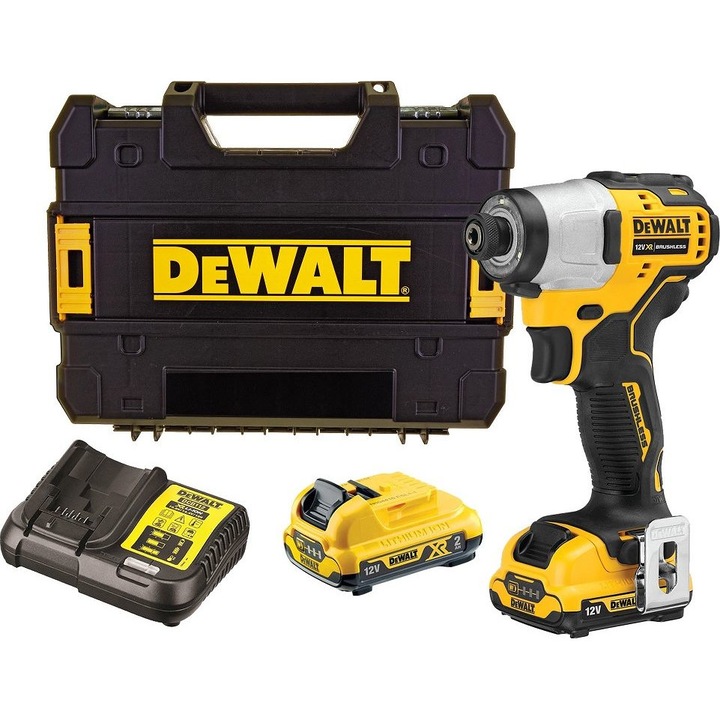 Винтоверт с куфар Dewalt, 12V, 2600 об/мин, Жълт/Черен