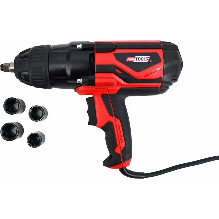 Ударна отвертка, AwTools, 1020 W, 2600 rpm, червен/черен