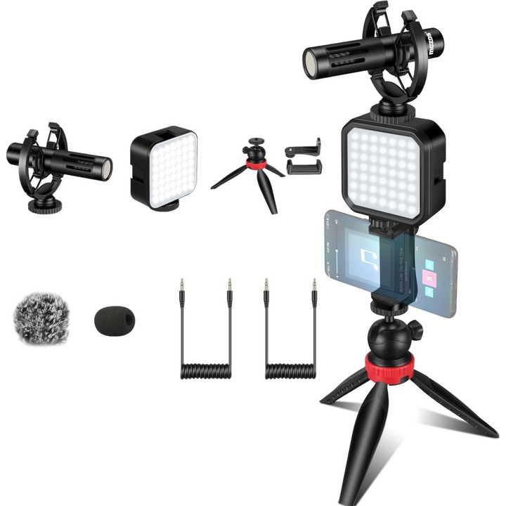 Комплект за vlogging, Mozos, VLK1, черен