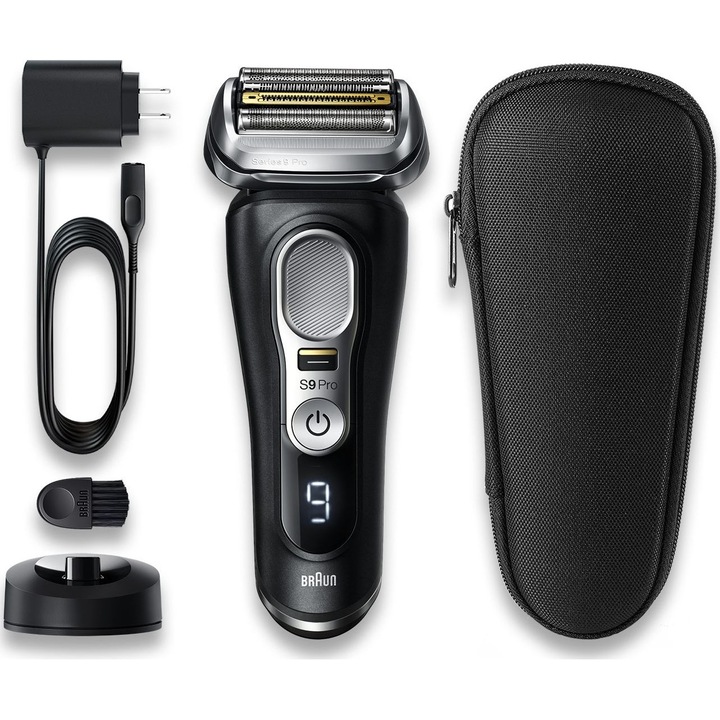 Самобръсначка, Braun, Series 9 9410s, За мокро/сухо бръснене, Черна