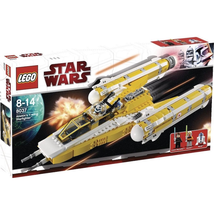 Set de constructie, LEGO, Star Wars Anakin's Y-wing Fighter, 558 piese, 8-14 ani, Multicolor