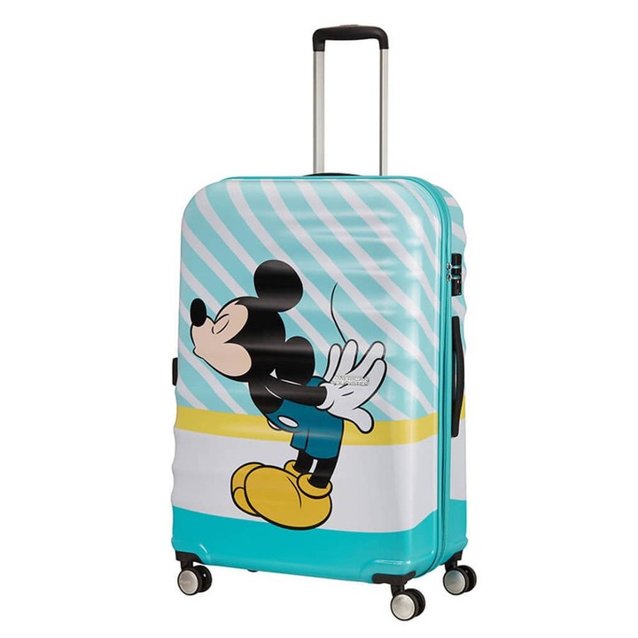 Куфар Disney Mickey Kiss, American Tourister, ABS, 96 л, Многоцветен