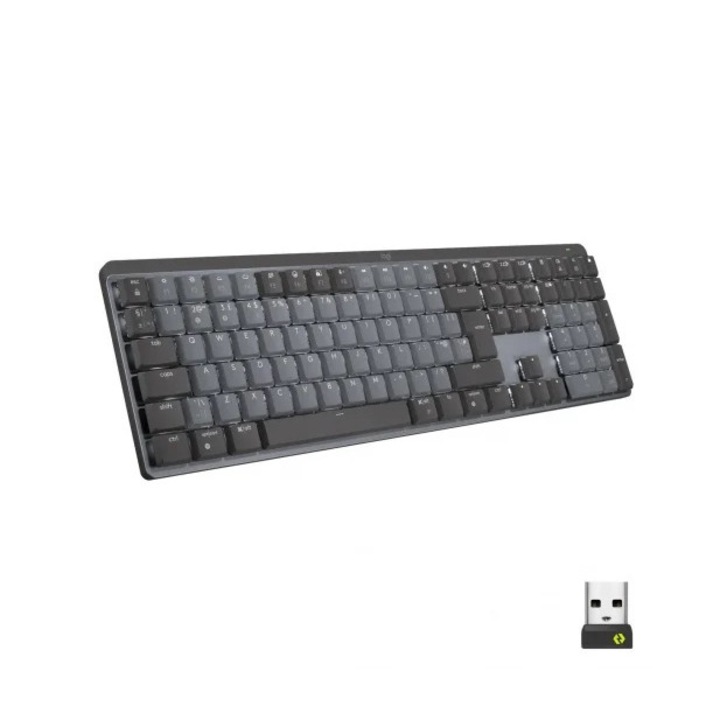 Безжична клавиатура, Logitech, USB, 1500 mAh, Graphite grey