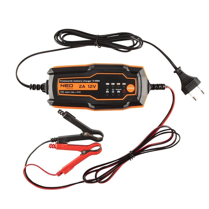 Автоматично зарядно, Neo, 2A/35W, 4-60AH, STD/AGM/GEL/LIFEPO4, Многоцветен