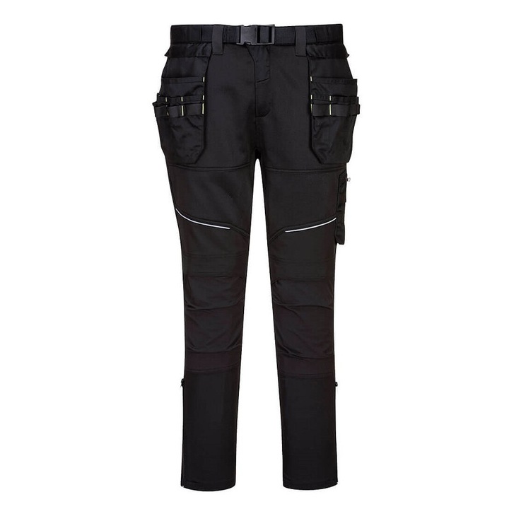 Защитни панталони, Portwest, с талия, черни, полиестер/найлон, размер S