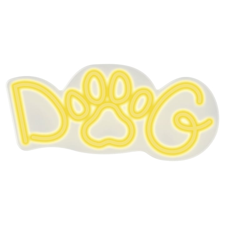 Decoratiune luminoasa LED neon Dog, C4T, Plastic/Silicon, 55x25 cm, Galben