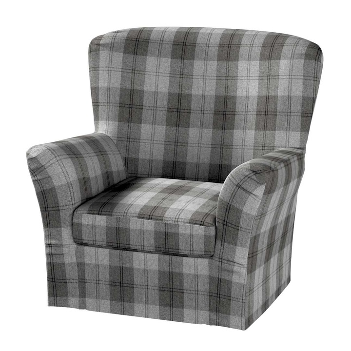 Калъф за стол Tomelilla, Dekoria, Полиестер, Каре, Сиво