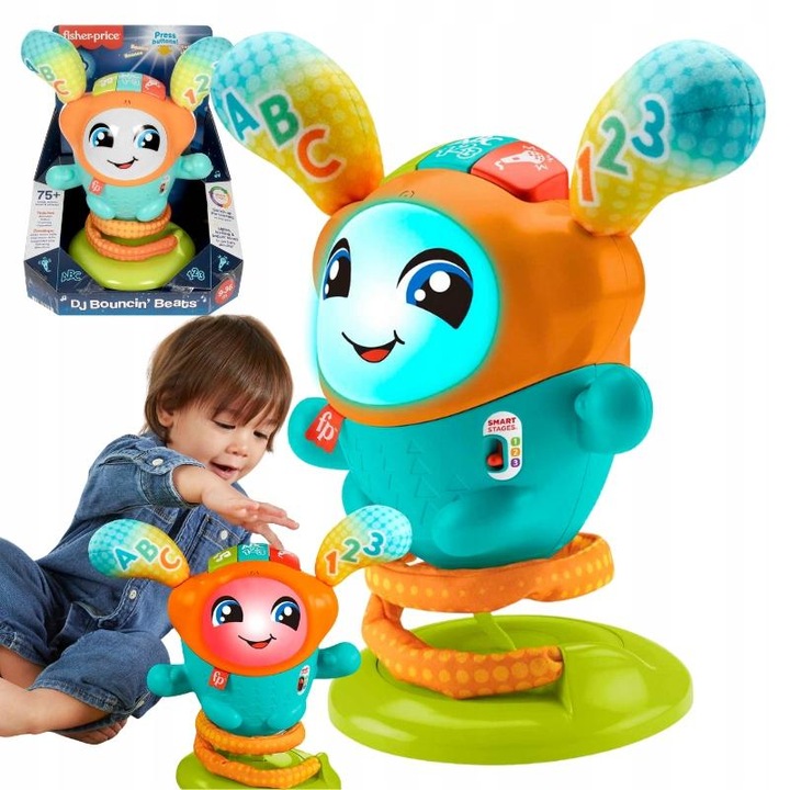 Set Prieten Interactiv De Dans Dj, Fisher Price, Jucarie Educationala Pentru Copii De La 9 Luni, Trei Niveluri De Invatare Descoperire, Incurajare, Imitare, Necesita 4 Baterii Aa 1.5 V, Incluse In Set Ca Baterii De Test, Multicolor