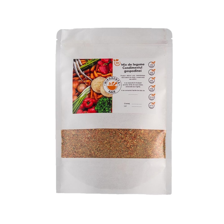 Amestec de legume fara sare, Baza pentru mancare 90 gr, 100% legume naturale uscate - organic