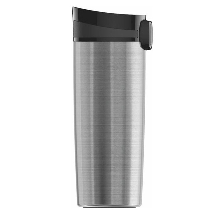 Termosz bögre, Sigg, rozsdamentes acél/polipropilén, 0,47l, ezüst/fekete