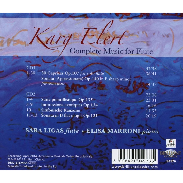 Karg‐Elert - Complete music for flute 2CD