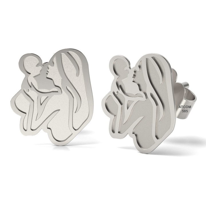 Ezüst fülbevalók Anya gyermekkel