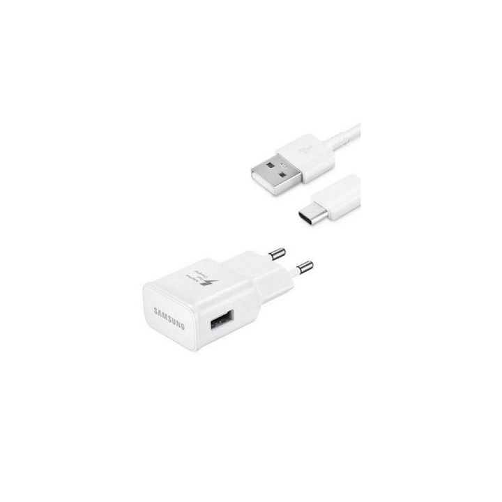 Hálózati töltő és gyorstöltő kábel Type-C fehér Samsunghoz