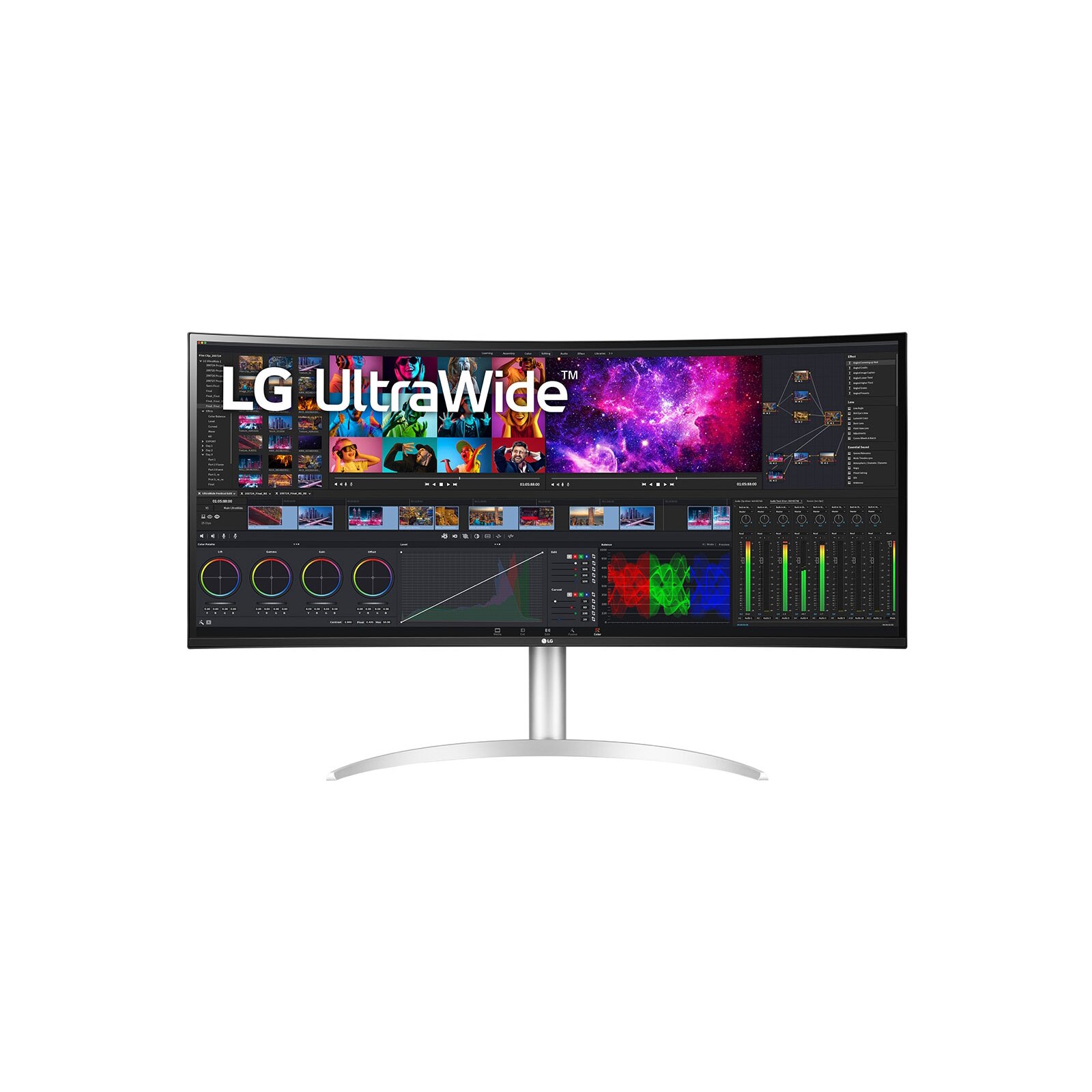 Monitor LED, LG, 40WP95CP-W 40 , Nano-IPS, HDR10, 21:9, 5120x2160, 5ms, 300cd, HDMI, TB , DP, USB-C, difuzor, Argintiu