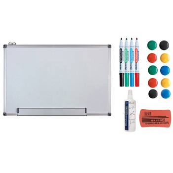 Pachet tabla alba magnetica, 120x200 cm si accesorii: markere, burete, magneti, spray curatare Pachet tabla alba magnetica, 120x200 cm si accesorii: markere, burete, magneti, spray curatare