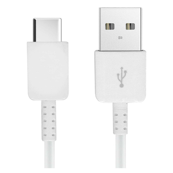 Кабел за данни и зареждане, USB-USB Type-c 1.2m, Бял, За Samsung
