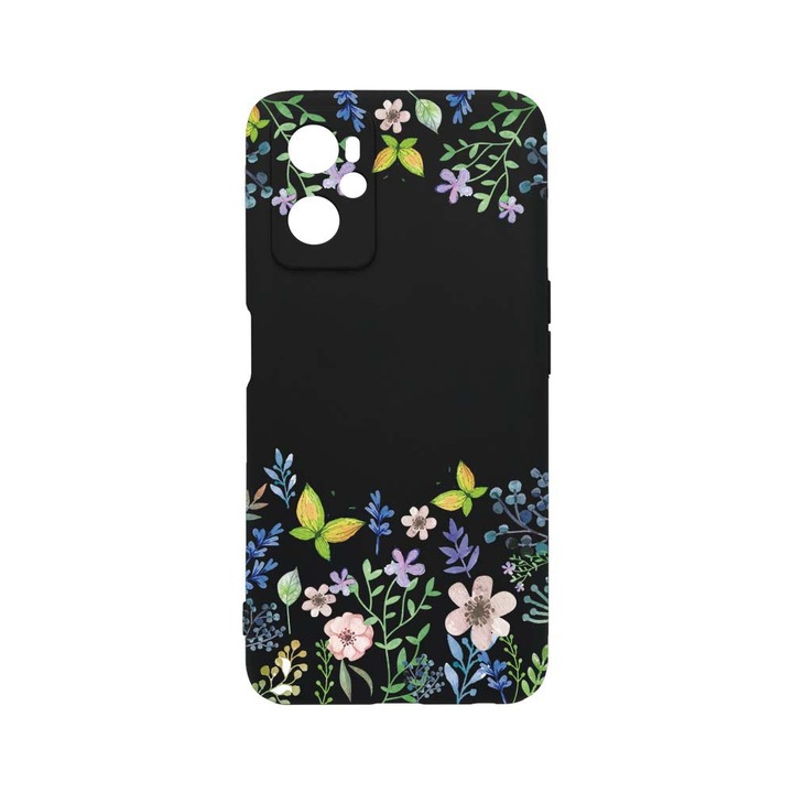 BestCase Slim Silicon 0.8MM telefontok, OPPO K10 4G, Butterfly Flowers, Kamera védő, c-B 95