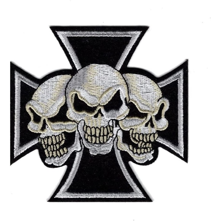 Petic textil brodat schelet, Three is a party, four is a crowd 19.5x19.5 cm