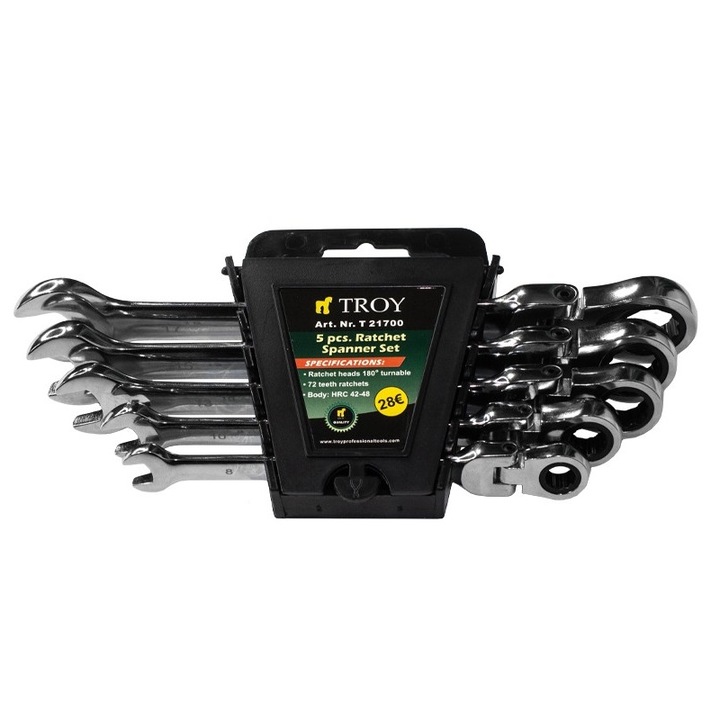Set chei combinate Troy 21700, Ø8-17 mm, 5 piese